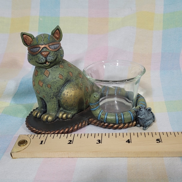 Jazzy Cat by Nancy Bolen Cherison candle holder resin figurine funky decor - Picture 7 of 8